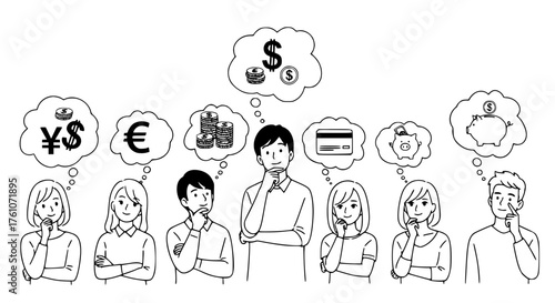 People thinking about money and financial decisions