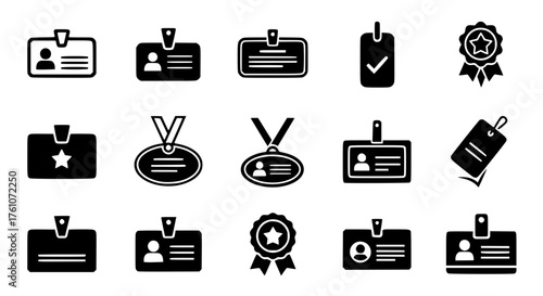 Collection of Award and Identification Badge Icons