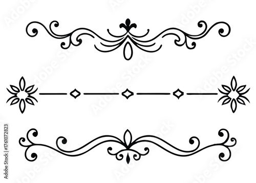 Vector art of set of decorative dividers