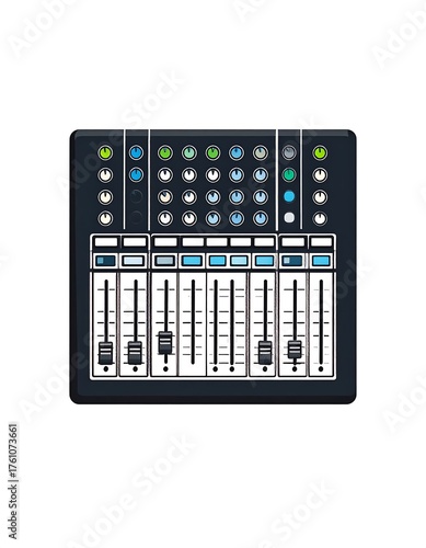 Flat audio mixer graphic