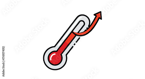 Temperature rising outline icon vector

