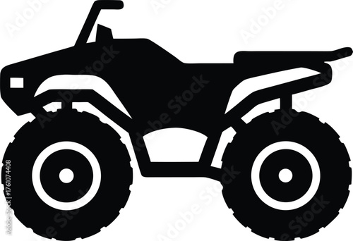All-terrain vehicle silhouette. Quad bike motorsports vector symbol