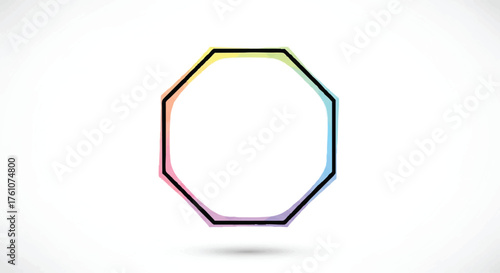 Octagon outline icon vector geometric shape minimal style
