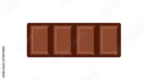 Chocolate Bar with Four Sections Sweet Treat.