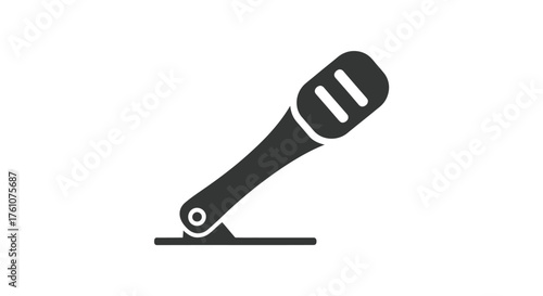 Classic Black Microphone Icon for Audio Recording and Broadcasting.