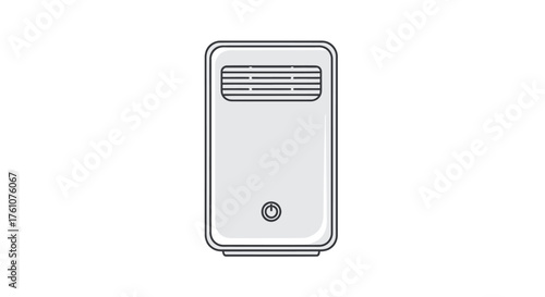 A modern minimalist air purifier illustrated in a simple line art style.