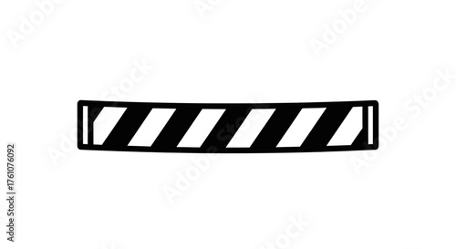 Black and White Diagonal Stripe Warning Barrier Tape.
