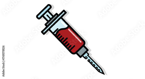 Meat injector syringe outline icon vector
