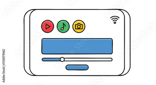 Media streaming device outline icon vector
