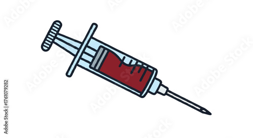 Meat injector syringe outline icon vector
