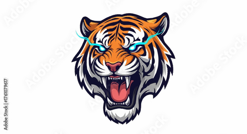 Unleash your wild side with this fierce tiger mascot design perfect for gaming, sports, or branding needs - a powerful and vibrant symbol of strength