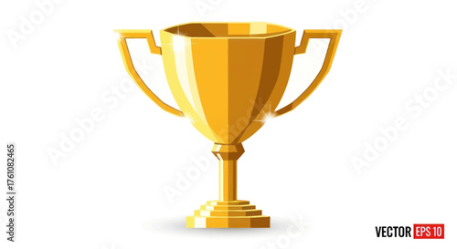 Golden Trophy Cup Illustration for Victory and Achievement.