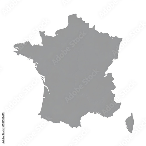 Gray France map silhouette