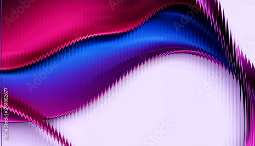 Vibrant Pink and Blue Wave Background with Glass Effect - Dynamic Abstract Texture