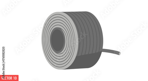 Gray Insulating Tape Roll with Visible End Electrical Supply.