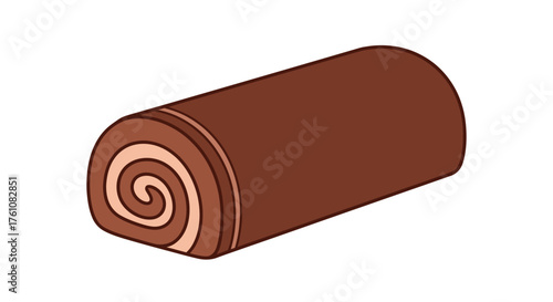 Delicious Chocolate Swiss Roll Cake with Swirled Cream Filling.