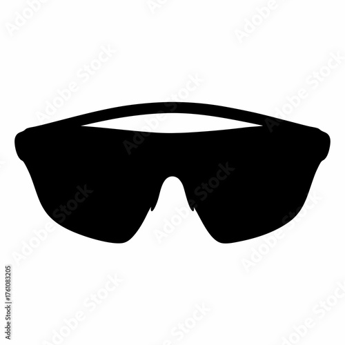 Silhouette of sleek and modern sunglasses providing protection from the sun