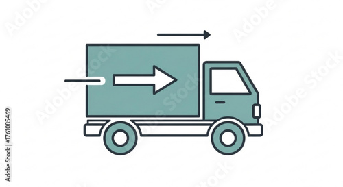 Delivery truck vector illustration for shipping logistics and transportation services design element icon