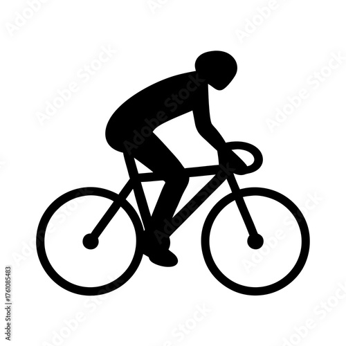 Silhouette of a cyclist riding a road bike with drop handlebars
