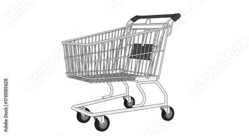Shopping cart vector illustration for grocery store retail supermarket and online shop e commerce design asset