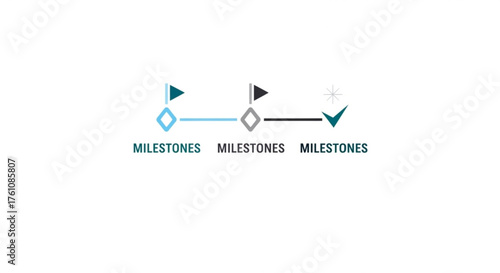 Milestone roadmap timeline process diagram with flags and checkmarks for business presentations and planning