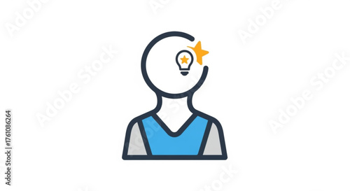 Creative thinking and innovation concept with lightbulb and star for business success and ideas generation