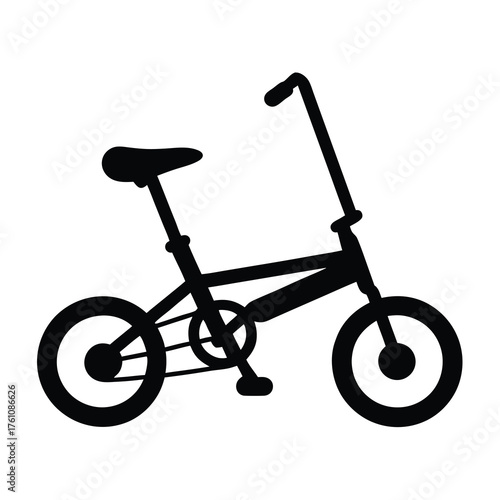 Silhouette of a retro style BMX bike with a classic design
