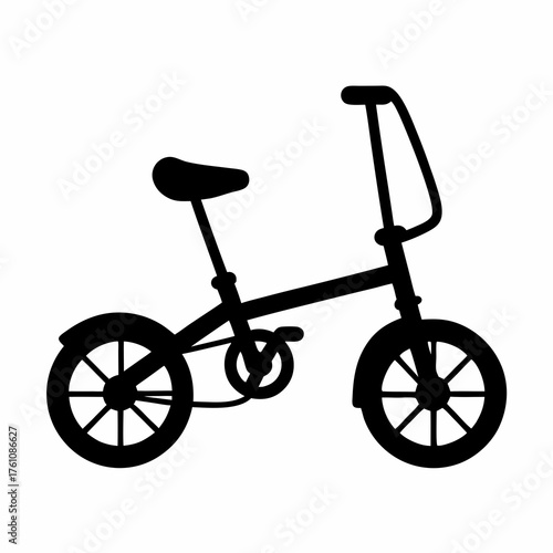 Silhouette of a simple and stylish BMX bike on white background