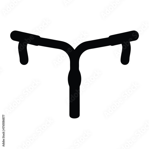 A black silhouette of handlebars commonly found on a bicycle or scooter