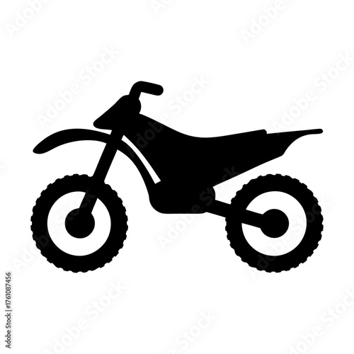 Silhouette of a dirt bike showing a side view in black