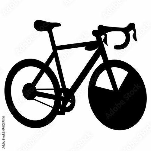 Silhouette of a Fixed Gear Bicycle with Deep Section Wheelset