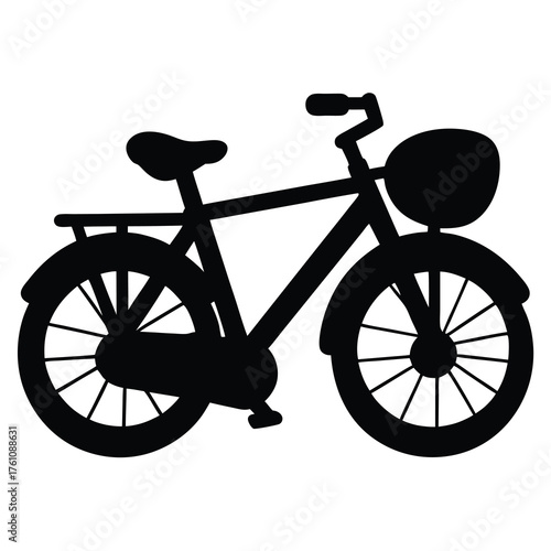Silhouette of a BMX bike isolated on white background illustration art