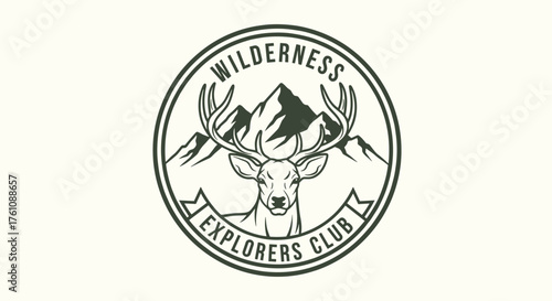 Wilderness Explorers Club Deer Mountain Badge Illustration