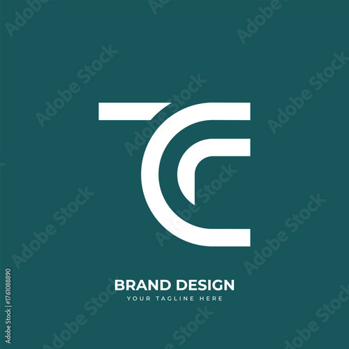 Letter T C F initial minimal abstract threday mention logo