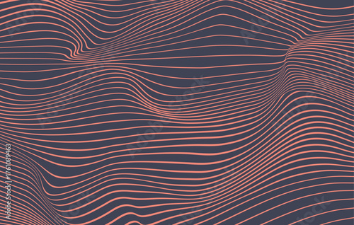 wavy lines abstract background vector pattern