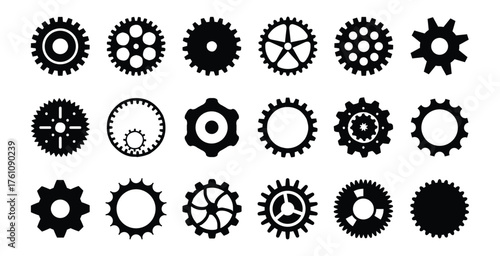 Cog wheel. Gear wheel icon set. Simple Gear wheel collection. Cogwheel. Gear icons.