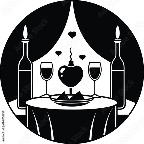 Abstract glowing light trails forming a circular pattern on a dark surface isolated on transparent background