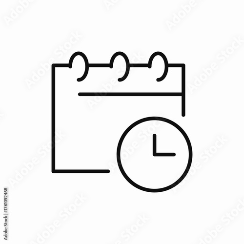 calendar clock date time icon sign vector