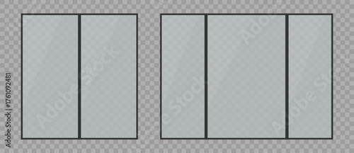 Glass doors with metal frames and transparent windows