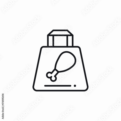 chicken legs delivery icon sign vector