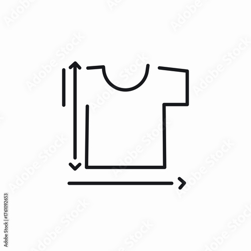 cloth sizes length width icon sign vector
