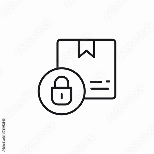 delivery package lock icon sign vector
