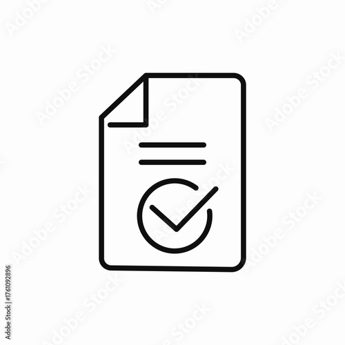 document check mark icon sign vector