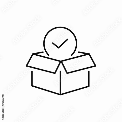 open box check mark icon sign vector