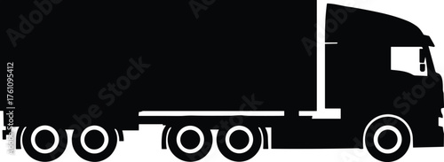 Silhouette of Semi-Truck or Trailer Illustrating Freight Transport, Logistics Vehicle Design, and Heavy-Duty Cargo Mobility for Commercial Use
