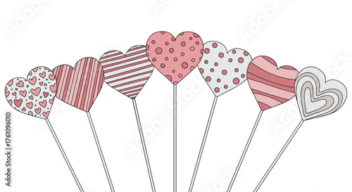 A charming collection of heart shaped decorative cake toppers perfect for any celebration.