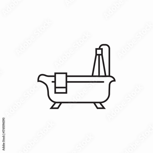bathtub shower icon sign vector