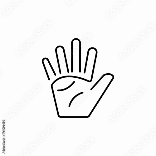 hand rise palm icon sign vector