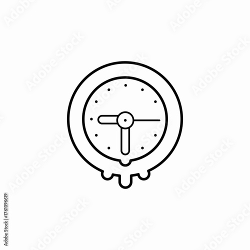 melt time clock icon sign vector