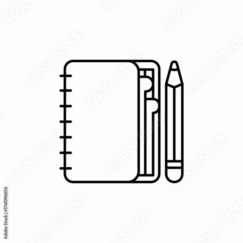 notepad pencil icon sign vector